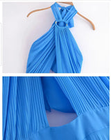 Adelphe™ Elegantní modré šaty