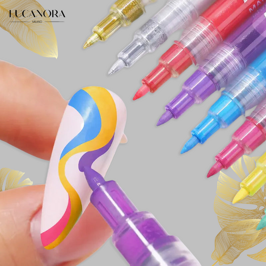 Nail Art™ 12barevné ultra tenké zakřivené pero na nehty
